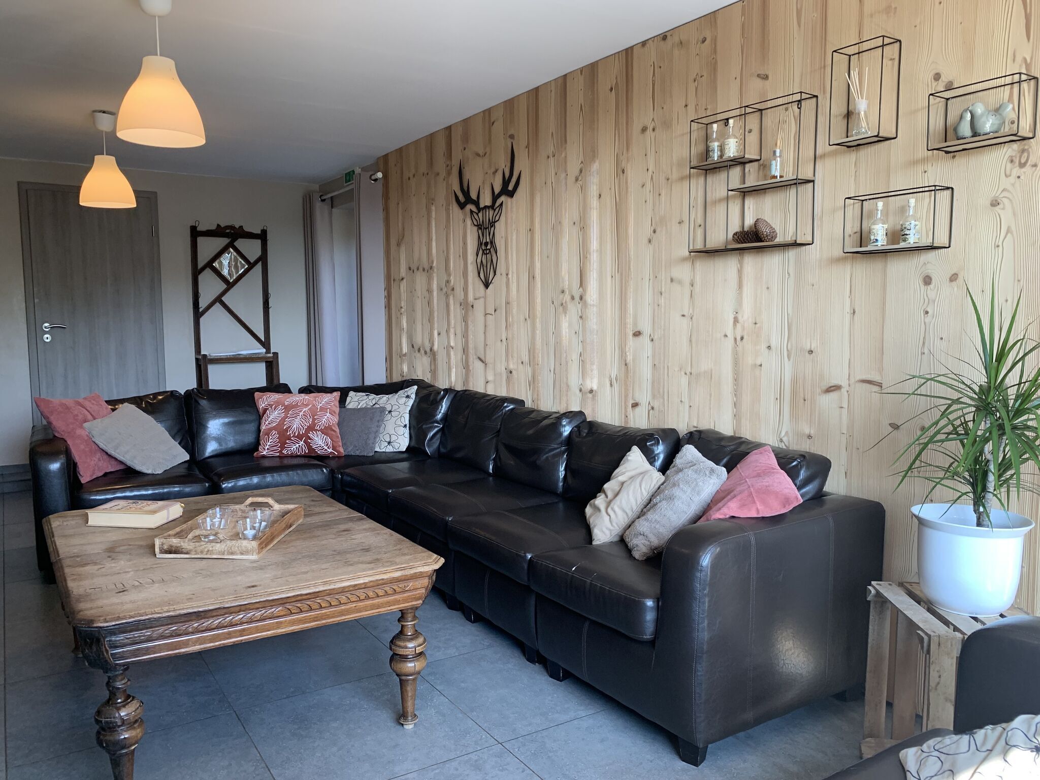 Télévision, cheminée, baby-foot, table de tennis de table