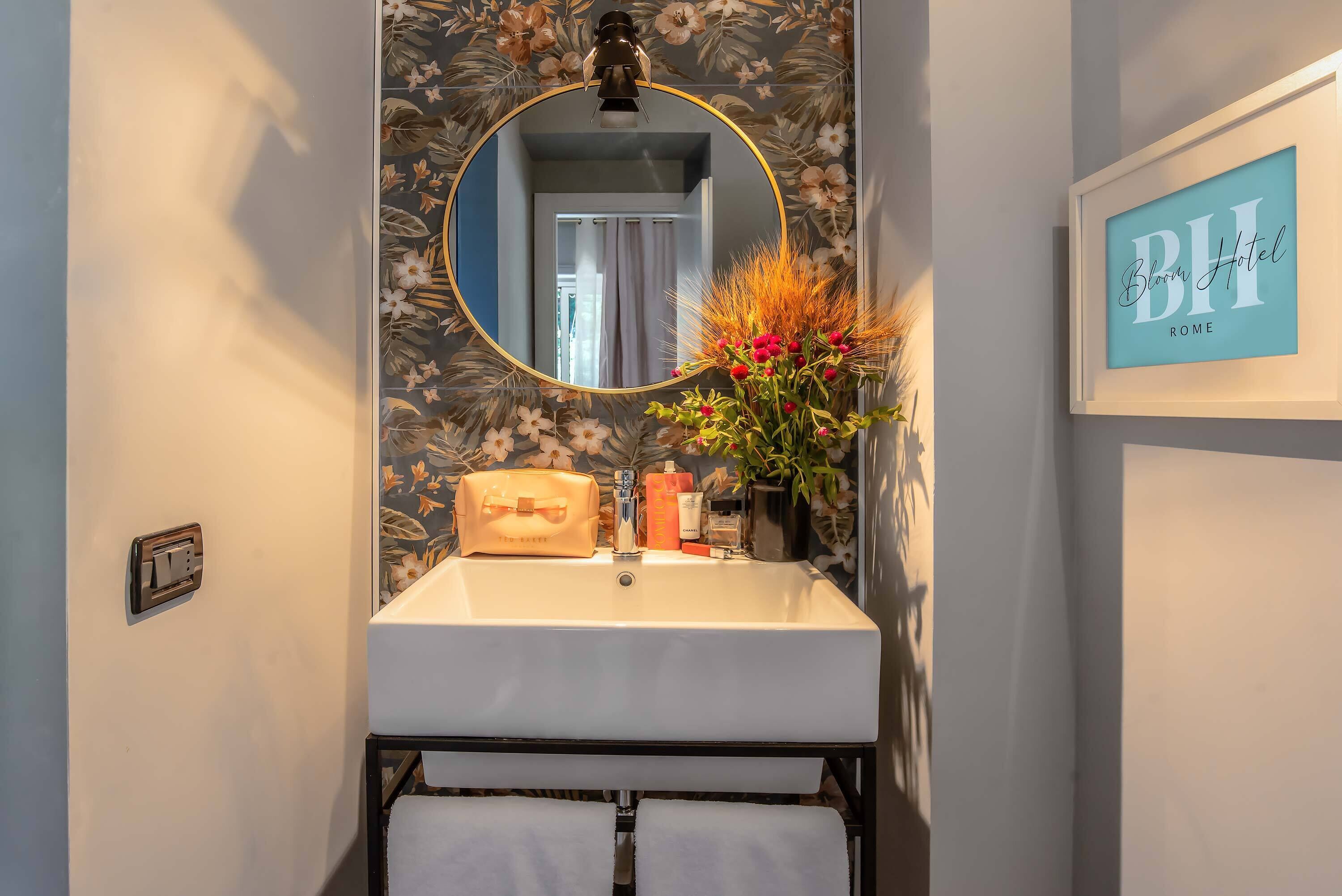 shower, slippers, towels