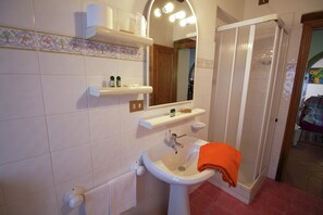 Shower, bidet, towels - Farmhouse in Poppi with Pool & Nature Trails (Poppi)