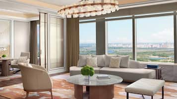 Een 55-inch lcd-televisie met kabelzenders en televisie