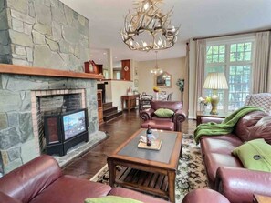 Smart TV, fireplace, video games, books