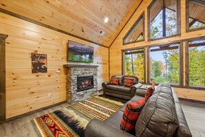 TV, fireplace, foosball