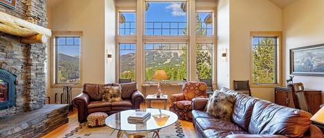 Smart-TV, peis, DVD-spiller og bøker