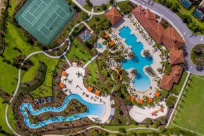 Pool -  7BR Villa Near Disney •Pool+ Spa Family-Friendly• Walk to Club House/Lazy River (Davenport)