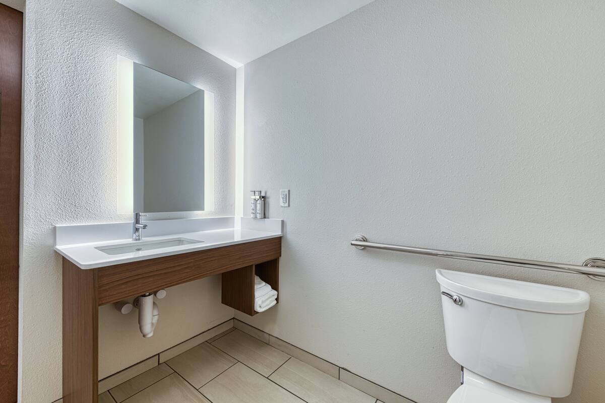 standard room, 1 king bed, roll-in shower (communications, roll-in shower) | 1 bedroom, in-room safe, desk, iron/ironing board