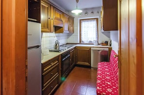 Fridge, oven, stovetop, dishwasher
