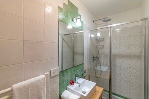 Dusche, Haartrockner, Bidet, Handtücher