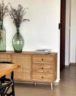Villa | Living area | 43-inch TV with cable channels