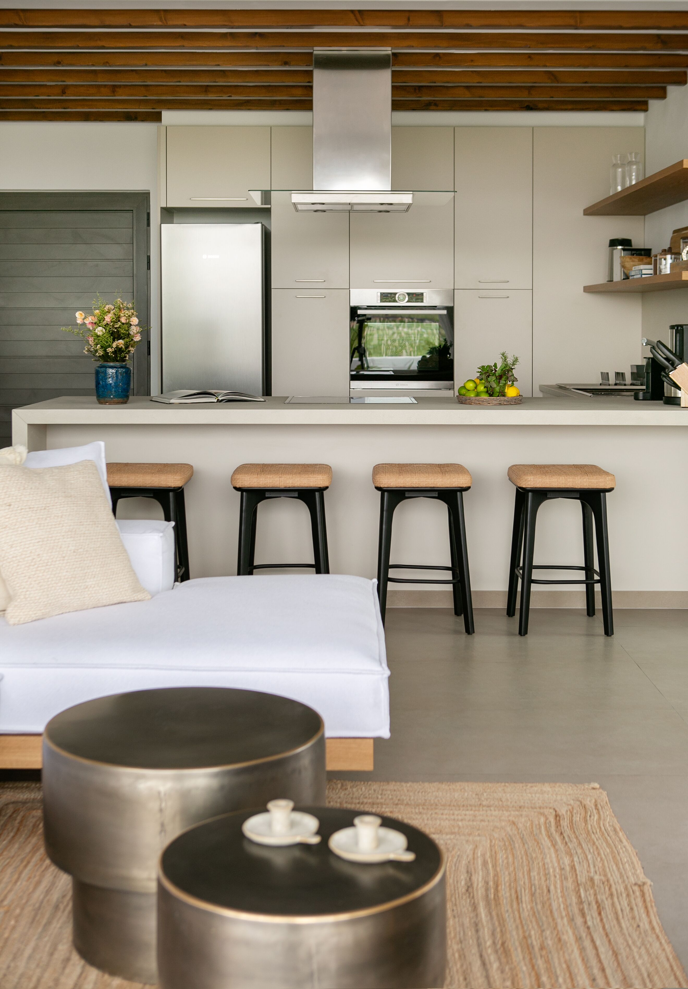 Villa | Private kitchen | Fridge, microwave, oven, stovetop