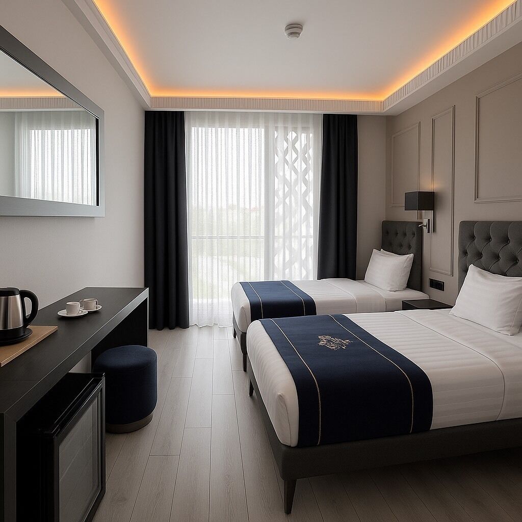 deluxe double or twin room | egyptian cotton sheets, premium bedding, select comfort beds