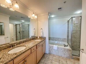 Hair dryer, towels, toilet paper