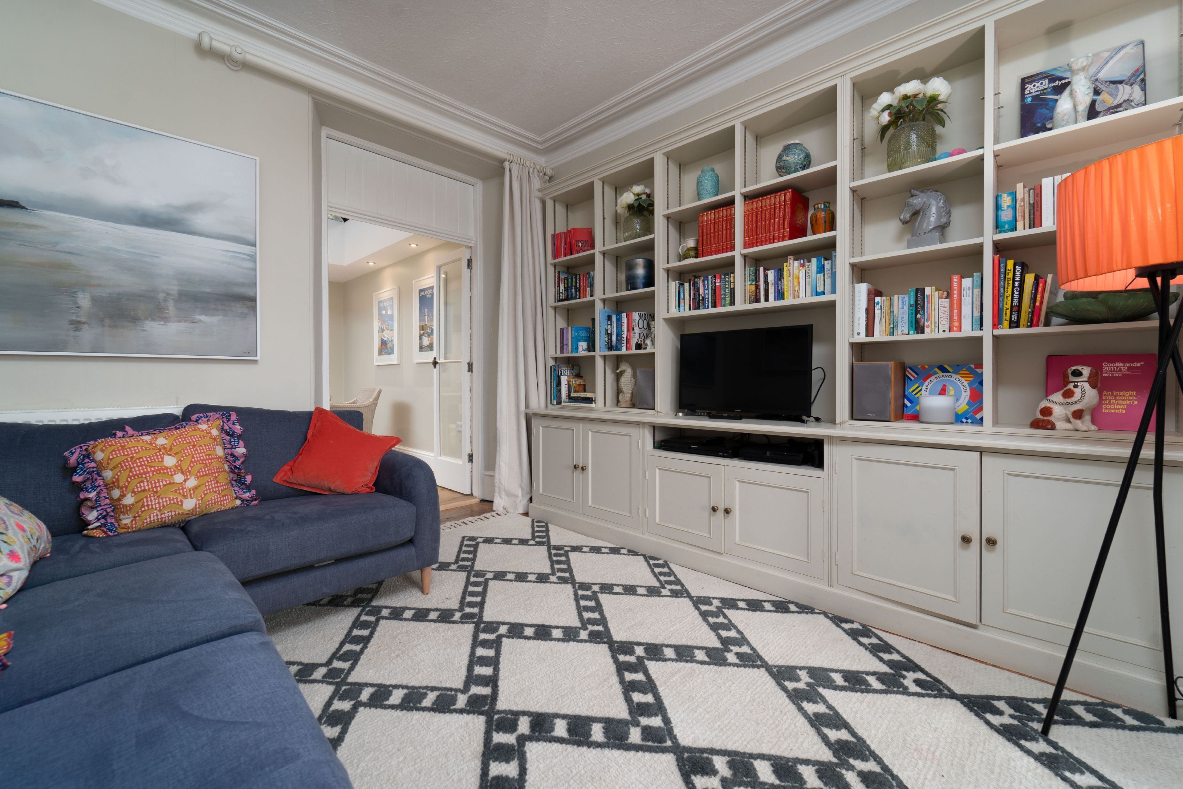 TV, DVD player, books