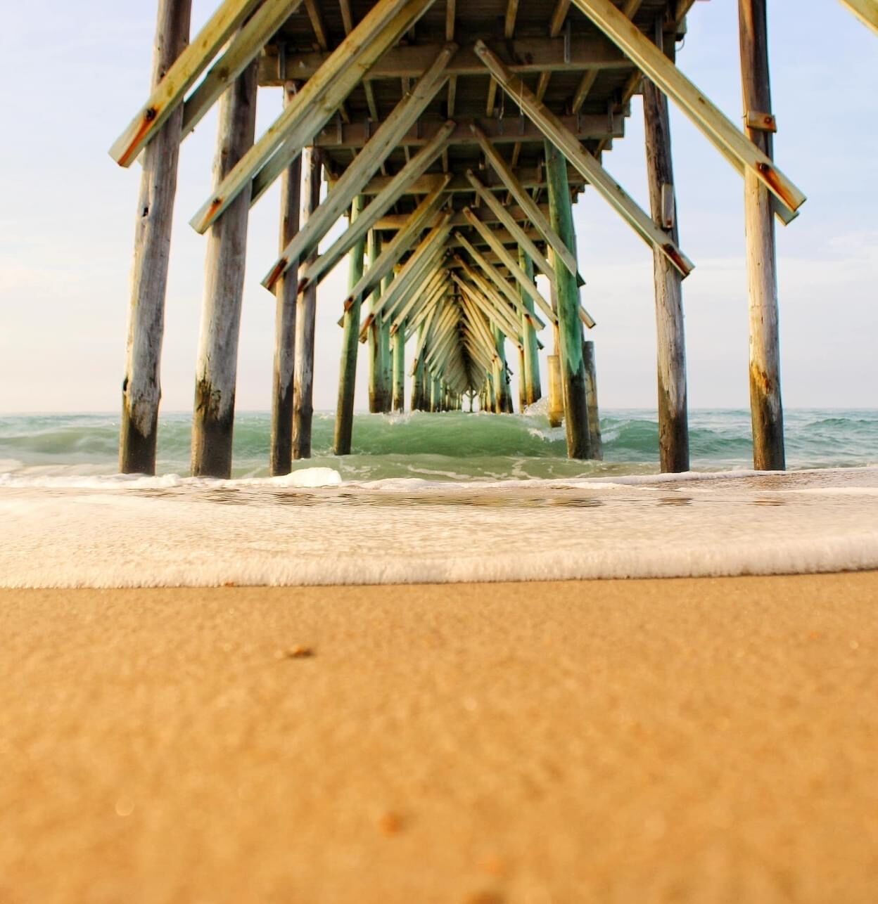 On the beach, sun-loungers, beach towels
