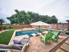 Outdoor pool, a heated pool