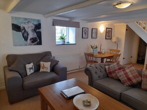 TV, fireplace, DVD player, books - River Cottage, Chypons Farm, rural St Ives (Penzance)