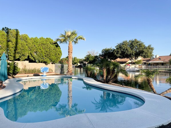 Outdoor pool, a heated pool