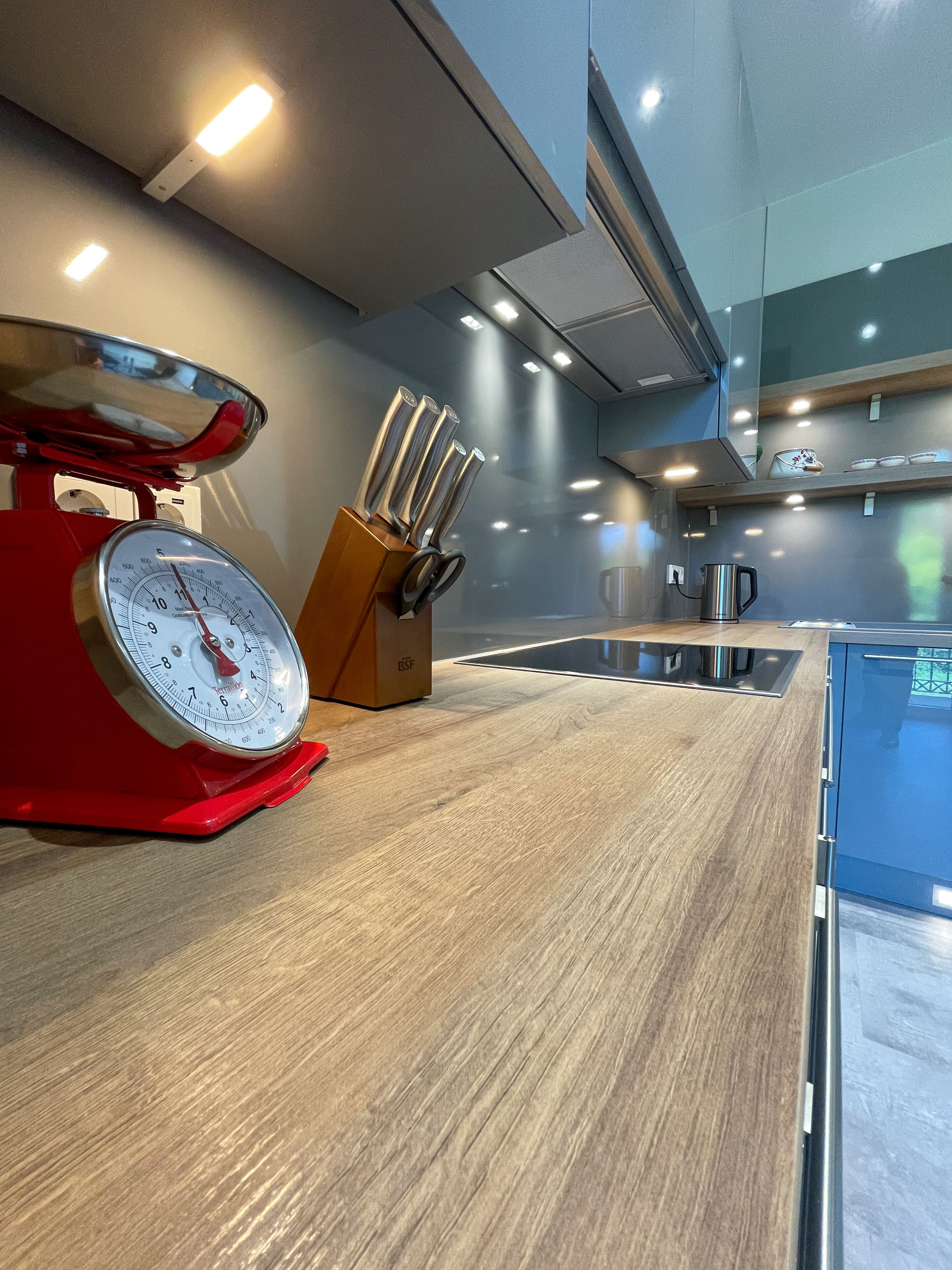 Deluxe Apartment (Flora) | Private kitchen | Full-size fridge, microwave, oven, stovetop