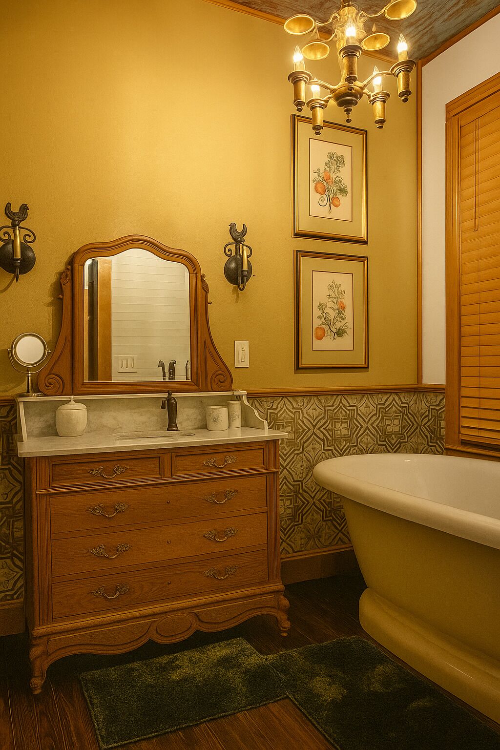 Bathtub, hair dryer, towels, soap