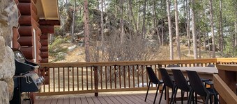 Two story authentic log construction home, built in 1936 with two fireplaces.