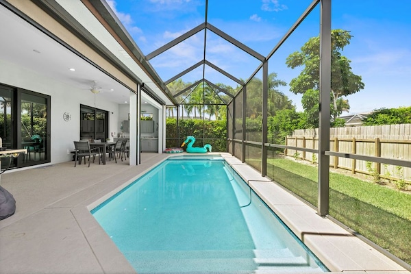 Piscina externa, piscina aquecida