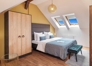 Duplex, 4 quartos | Roupas de cama antialérgicas, cofres nos quartos