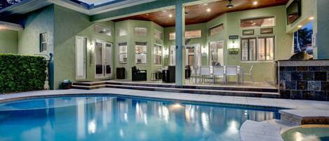 Outdoor pool, a heated pool