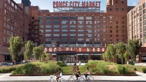 A building with a sign reading "PONCE CITY MARKET" and "PONCE CITY MARKET" on the facade. - City Oasis with Hot Tub Group-Friendly (Atlanta)