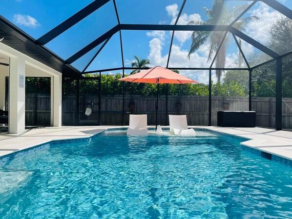 Outdoor pool, a heated pool