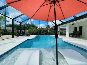 Outdoor pool, a heated pool - Special Offer + Discounts! Tranquil 3BR/2BA Home w/Heated Saltwater Pool (Naples)