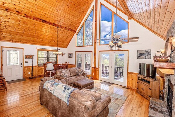 TV, fireplace, DVD player