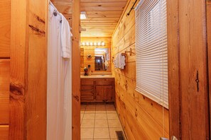 Bathtub, hair dryer, towels