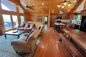Smart TV, fireplace, DVD player, video library
