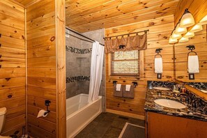 Bathtub, hair dryer, towels
