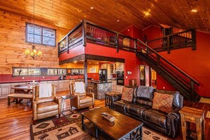 Smart TV, fireplace, video games, DVD player