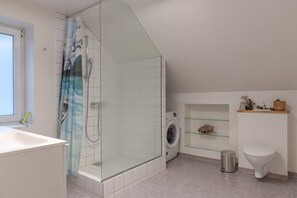 Douche, sèche-cheveux