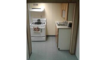 Full-size fridge, microwave, oven, stovetop