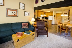 TV, fireplace - St Anton Condos #24 (2-Bedroom) with Pool by RedAwning (Mammoth Lakes)