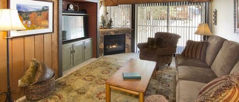 Fernseher, Kamin, Netflix, DVD-Player