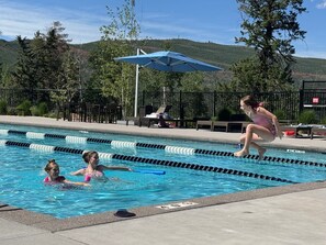 A heated pool, a lap pool
