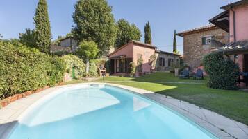 Piscina all'aperto, lettini