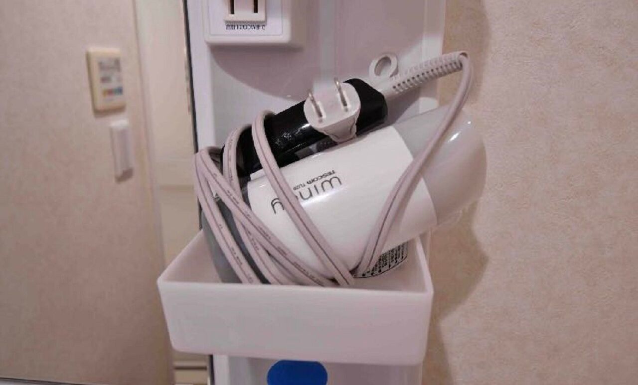 Hair dryer, towels