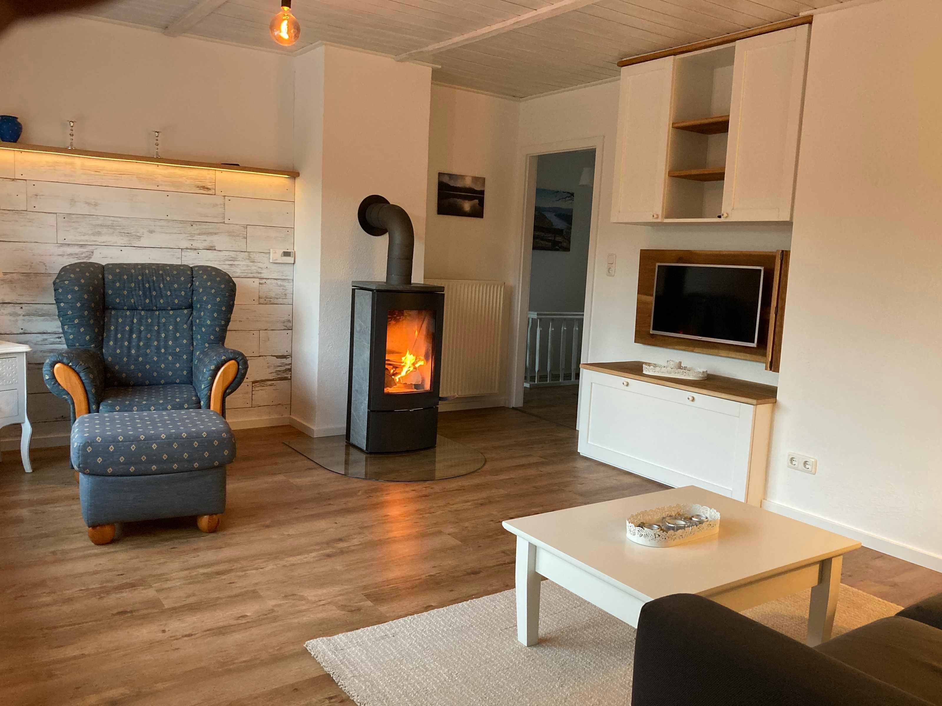 Télévision, cheminée