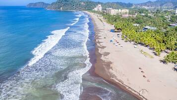 On the beach, beach towels