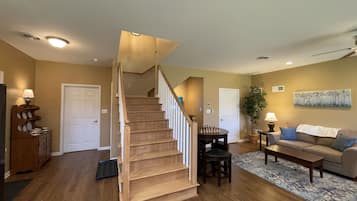 Smart TV, DVD player, books, video library