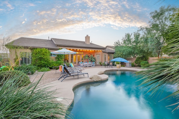 Outdoor pool, a heated pool