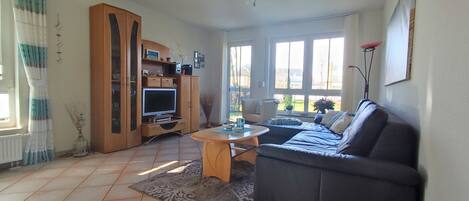 TV, DVD player, stereo