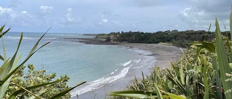 Beach nearby, sun loungers