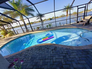 Outdoor pool, a heated pool