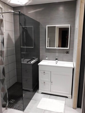 Douche, sèche-cheveux, papier toilette