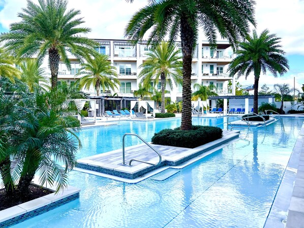 Piscine extérieure, piscine chauffée